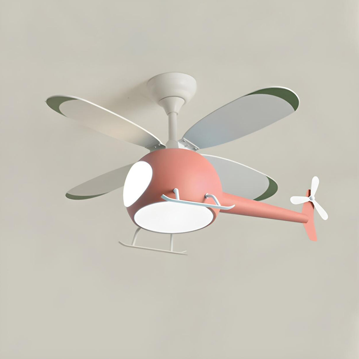 Kids Room Cute Helicopter LED Ceiling Fan with Light Image - 3