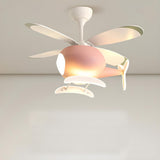 Kids Room Cute Helicopter LED Ceiling Fan with Light Image - 4