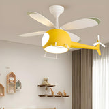 Kids Room Cute Helicopter LED Ceiling Fan with Light Image - 6