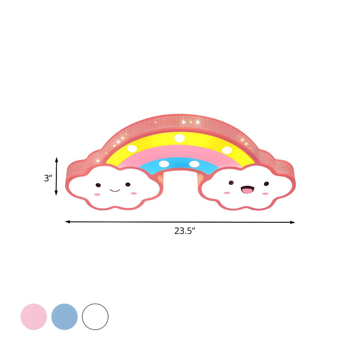 Kids Room Cute Rainbow Cloud LED Flush Mount Light Image - 4