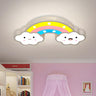 Kids Room Cute Rainbow Cloud LED Flush Mount Light Image - 8