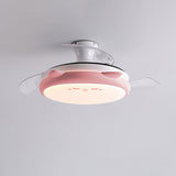 Kids Room Cute Round 3 Blade Ceiling Fan with LED Light Image - 14