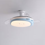 Kids Room Cute Round 3 Blade Ceiling Fan with LED Light Image - 2