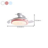 Kids Room Cute Round 3 Blade Ceiling Fan with LED Light Image - 22