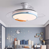 Kids Room Cute Round 3 Blade Ceiling Fan with LED Light Image - 3