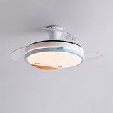 Kids Room Cute Round 3 Blade Ceiling Fan with LED Light Image - 7