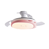 Kids Room Cute Round 3 Blade Ceiling Fan with LED Light Image - 8