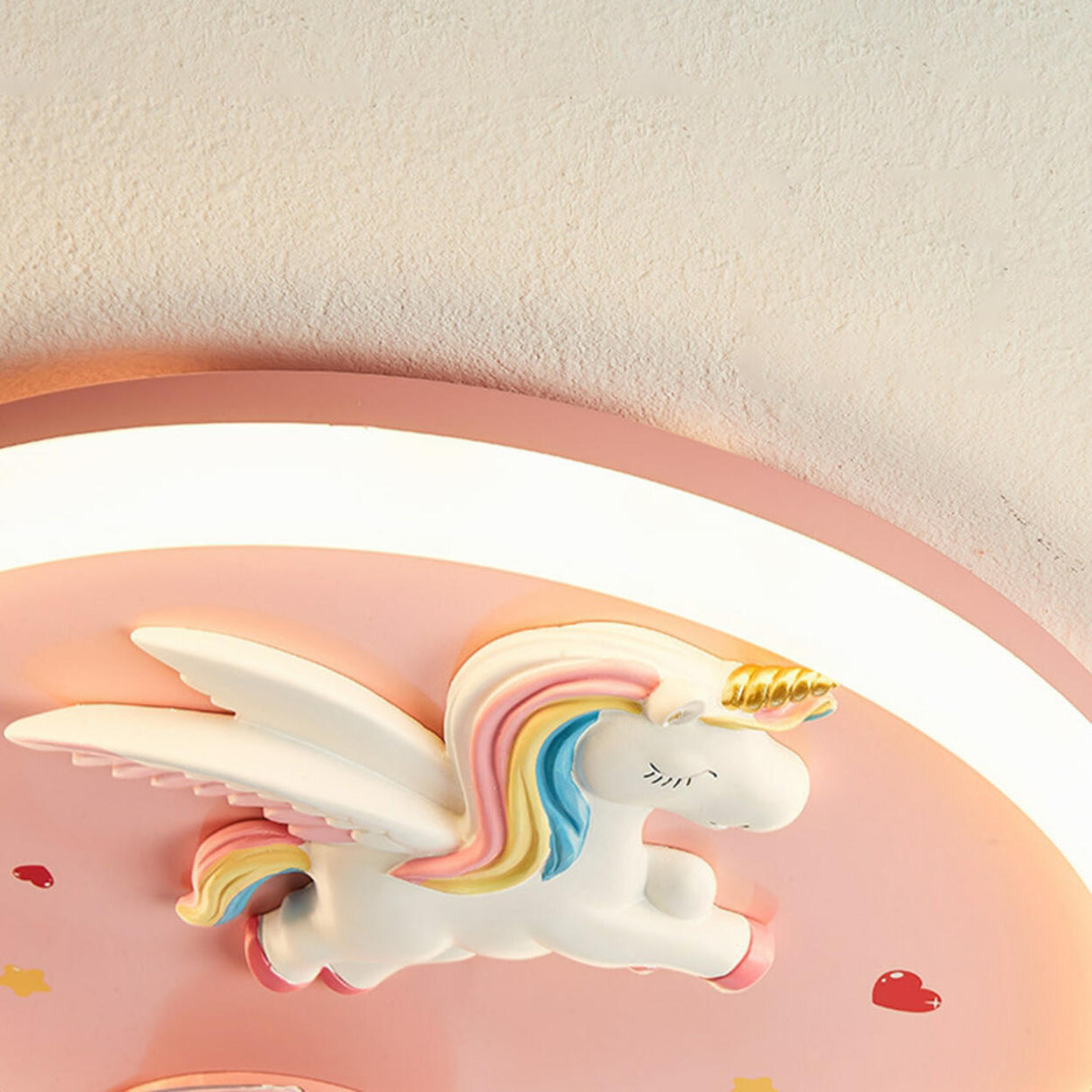 Kids Room Cute Unicorn Round Ceiling Fan with LED Light Image - 13