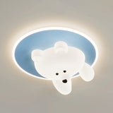 Kids Room Cutey White Bear LED Flush Mount Ceiling Lamp Image - 14