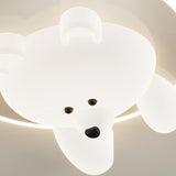 Kids Room Cutey White Bear LED Flush Mount Ceiling Lamp Image - 19