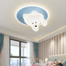 Kids Room Cutey White Bear LED Flush Mount Ceiling Lamp Image - 6