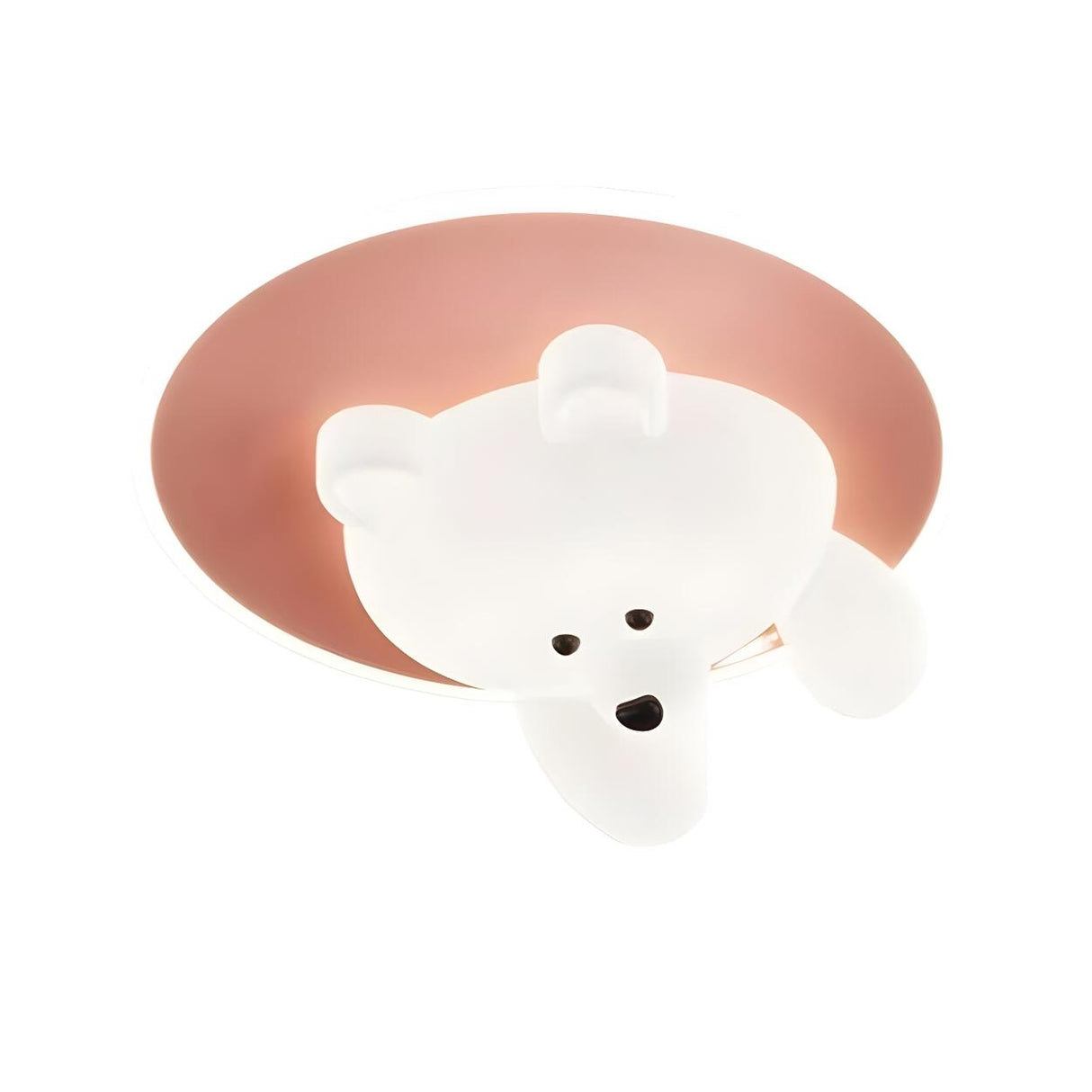 Kids Room Cutey White Bear LED Flush Mount Ceiling Lamp Image - 9