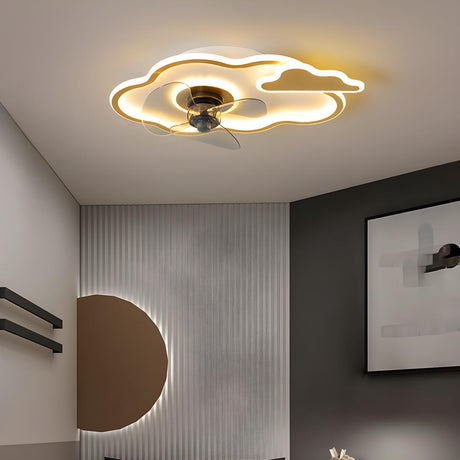 Kids Room Elegant Cloud LED Ceiling Fan with Light Image - 1