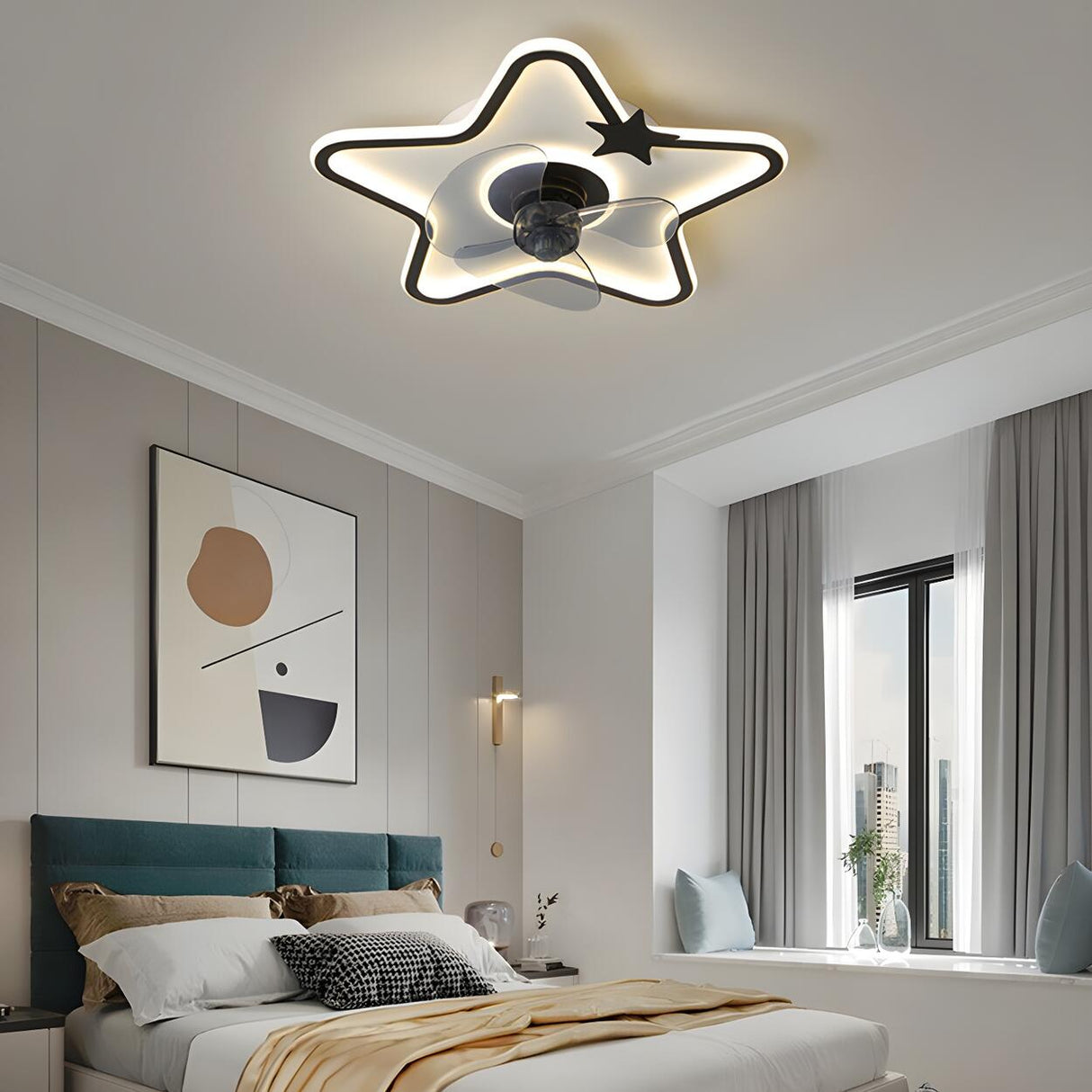 Kids Room Elegant Cloud LED Ceiling Fan with Light Image - 4