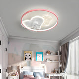 Kids Room Elegant Heart Ring Ceiling Fan with Light Image - 13