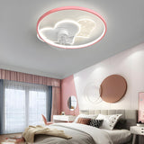 Kids Room Elegant Heart Ring Ceiling Fan with Light Image - 14