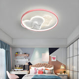 Kids Room Elegant Heart Ring Ceiling Fan with Light Image - 2