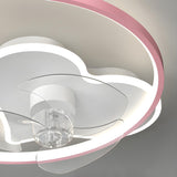 Kids Room Elegant Heart Ring Ceiling Fan with Light Image - 4