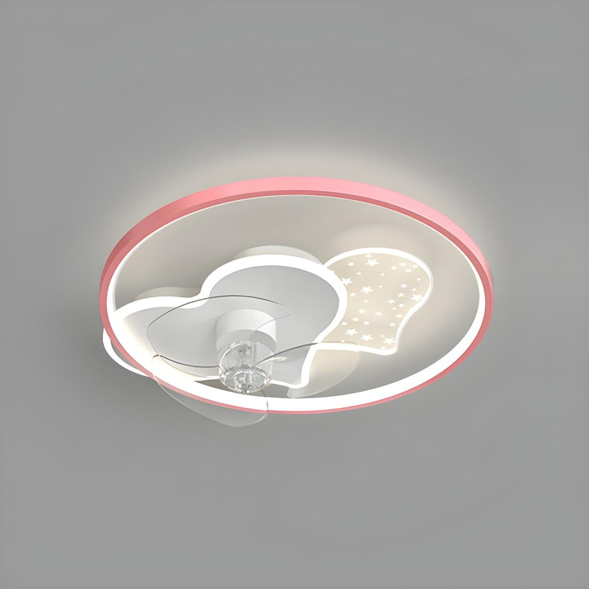 Kids Room Elegant Heart Ring Ceiling Fan with Light Image - 6