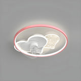 Kids Room Elegant Heart Ring Ceiling Fan with Light Image - 6