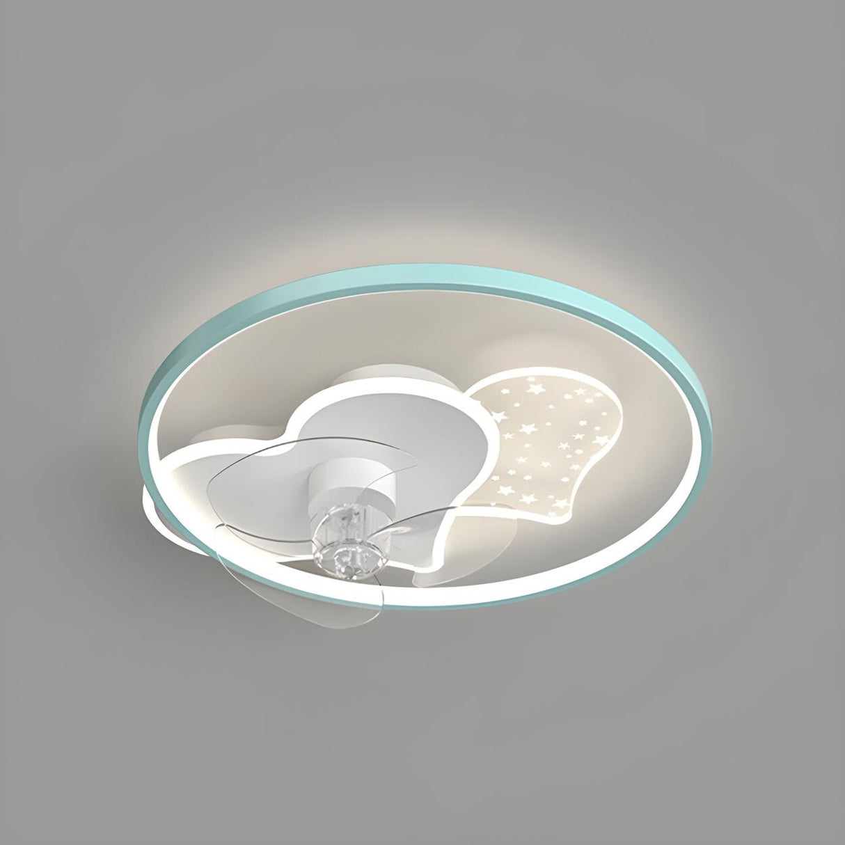 Kids Room Elegant Heart Ring Ceiling Fan with Light Image - 7