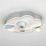 Kids Room Elegant Linear Flower Ceiling Fan with Light Image - 22