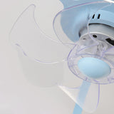 Kids Room Elegant Semi-Flush Dolphin Ceiling Fan Light Image - 11