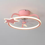 Kids Room Elegant Semi-Flush Dolphin Ceiling Fan Light Image - 9