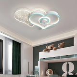 Kids Room Elegant Starry Heart Ceiling Fan with Light Image - 17