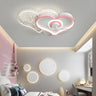 Kids Room Elegant Starry Heart Ceiling Fan with Light Image - 5