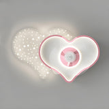 Kids Room Elegant Starry Heart Ceiling Fan with Light Image - 8