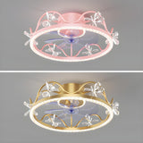 Kids Room Exquisite Bow Circle Ceiling Fan with Light Image - 10