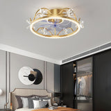 Kids Room Exquisite Bow Circle Ceiling Fan with Light Image - 13