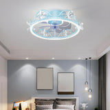 Kids Room Exquisite Bow Circle Ceiling Fan with Light Image - 15