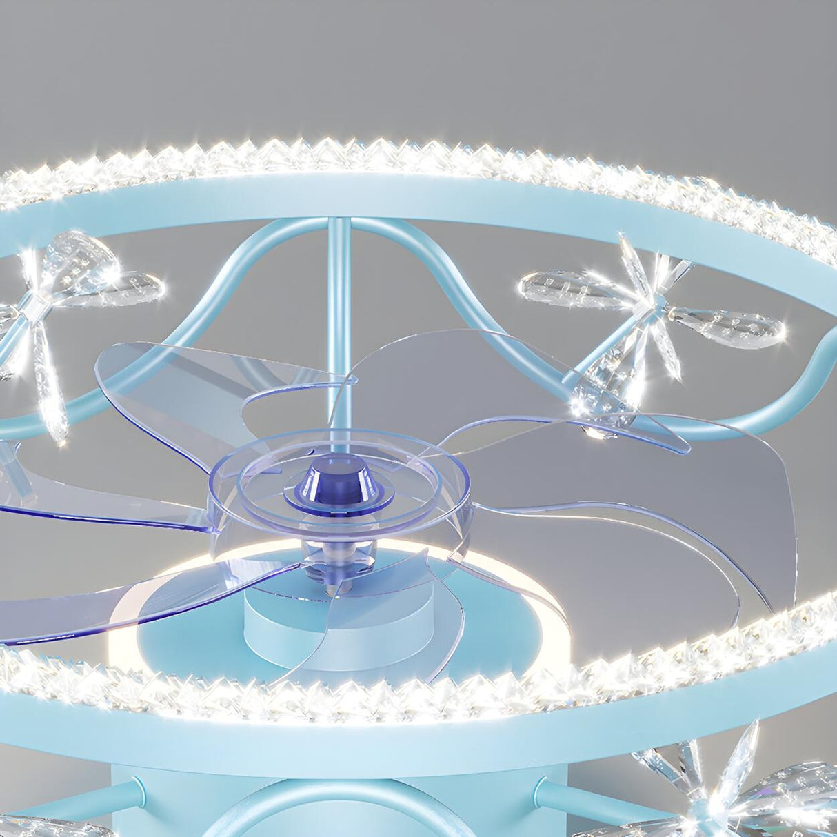 Kids Room Exquisite Bow Circle Ceiling Fan with Light Image - 4