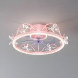 Kids Room Exquisite Bow Circle Ceiling Fan with Light Image - 6