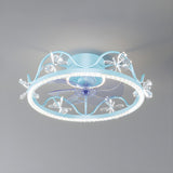 Kids Room Exquisite Bow Circle Ceiling Fan with Light Image - 7