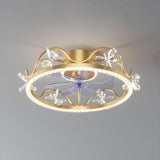 Kids Room Exquisite Bow Circle Ceiling Fan with Light Image - 8