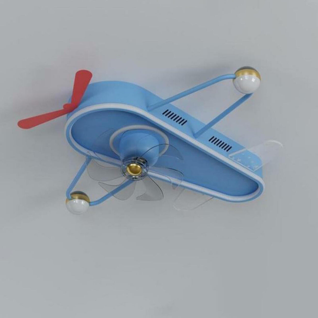 Kids Room Flush Cartoon Airplane Ceiling Fan with Light Image - 19