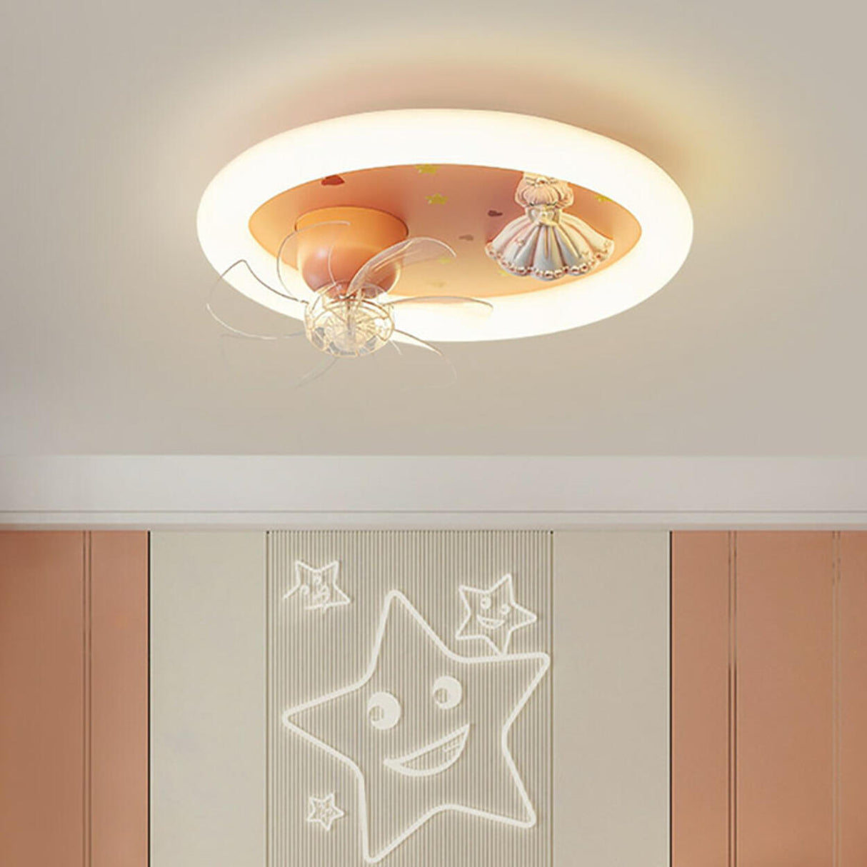 Kids Room Geometric  Remote Dimming Ceiling Fan Lights Image - 16