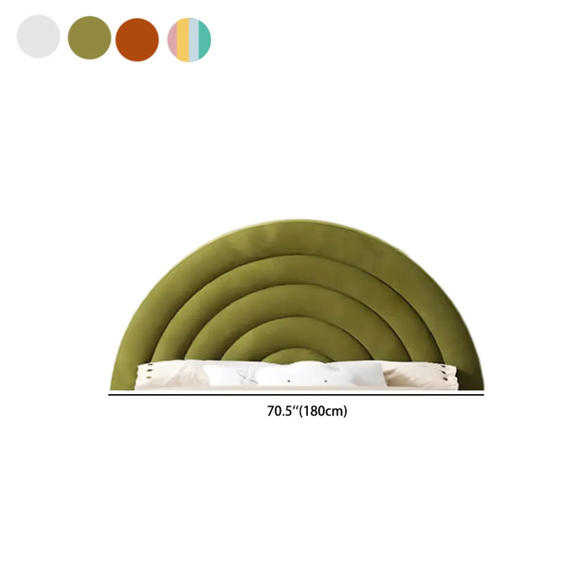 Kids Room Green Arched Upholstered Twin Headboard Image - 13