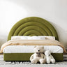 Kids Room Green Arched Upholstered Twin Headboard Image - 6