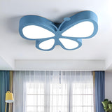 Kids Room Green Butterfly LED Flush Mount Ceiling Light Image - 4