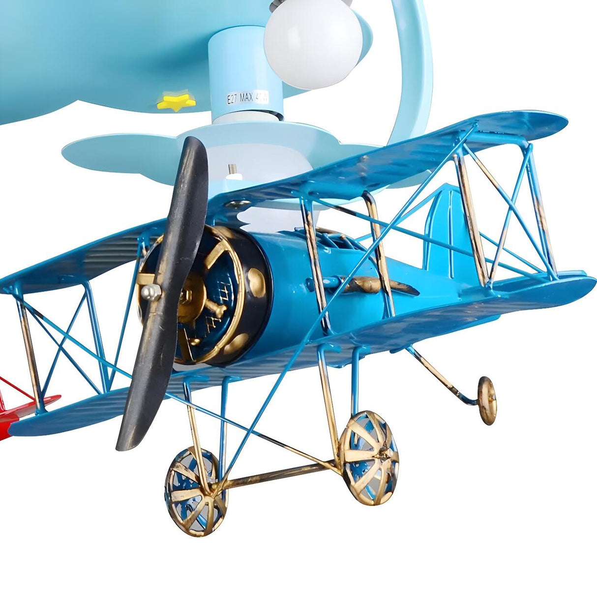 Kids Room Large Colorful Airplane LED Flush Mount Light Image - 12