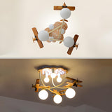 Kids Room Large Colorful Airplane LED Flush Mount Light Image - 8