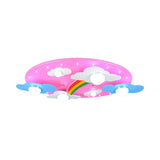 Kids Room Large Pink Cloud Rainbow Flush Mount Light Image - 4