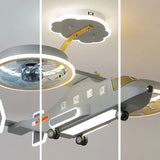 Kids Room LED Creative Helicopter Ceiling Fan Light Image - 8