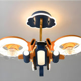 Kids Room LED Remote Aircraft Ceiling Fan with Light Image - 8