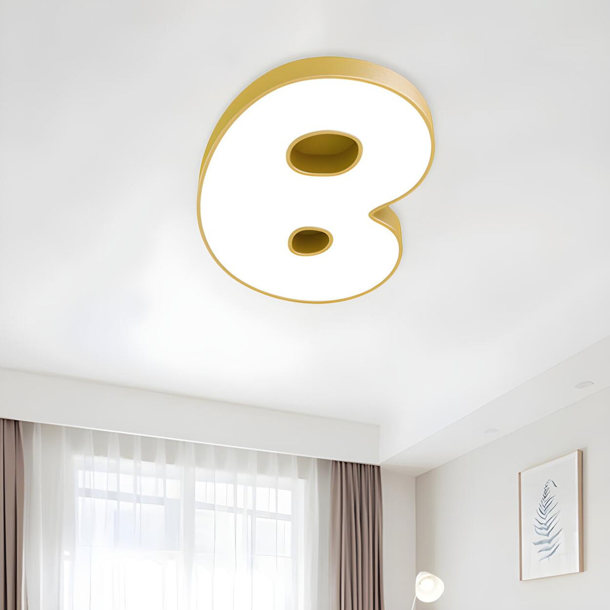 Kids Room Letter A-Shaped LED Flush Mount Ceiling Light Image - 6