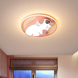 Kids Room Lovely Pink Dog Shaped LED Flush Mount Light Image - 1